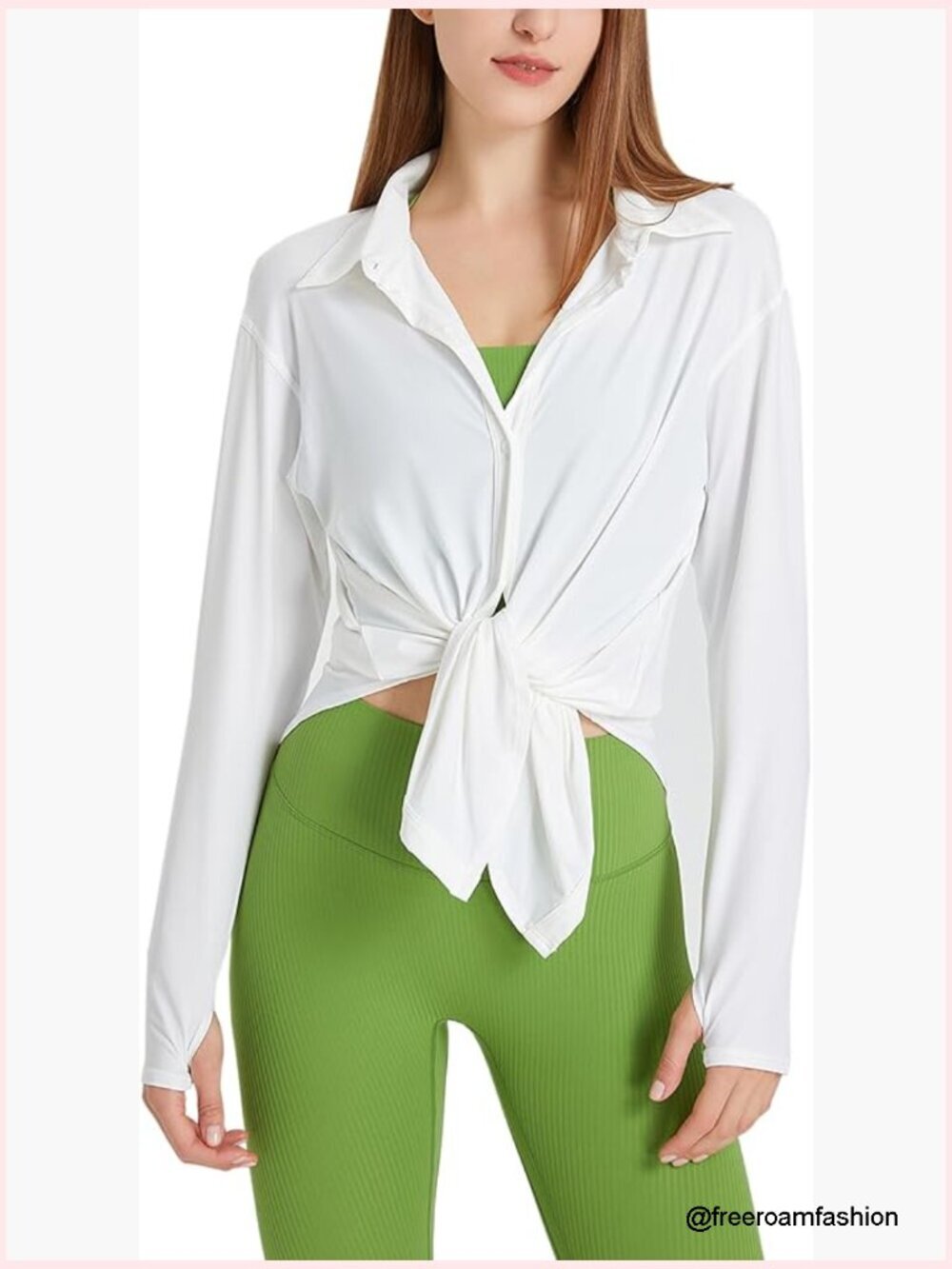 UPF 50+ UV Long Sleeve Button Down Shirt Yoga High Stretch Sport Blouse
